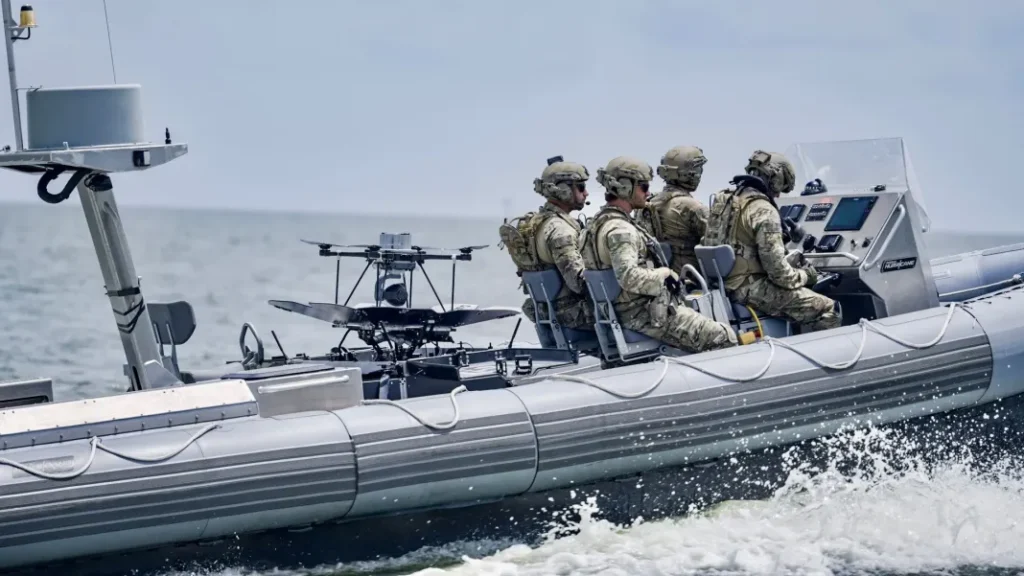 Pruebas del SkyCarrier en botes inflables. Fuente: Teledyne FLIR